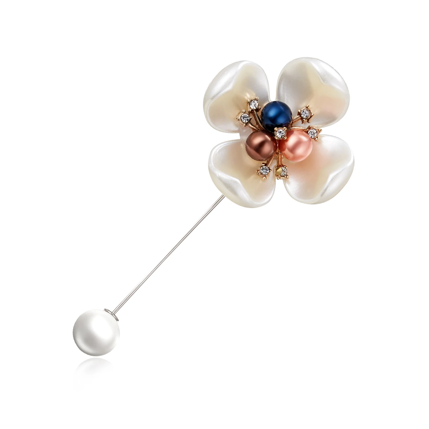 Rinhoo Imitation Perle Shell Kamelie Blume Brosche Für Frauen Weiß Blumen Blütenblatt Bouquet Lange Nadel Hemd Kragen Revers Pin Geschenk – Detail 36