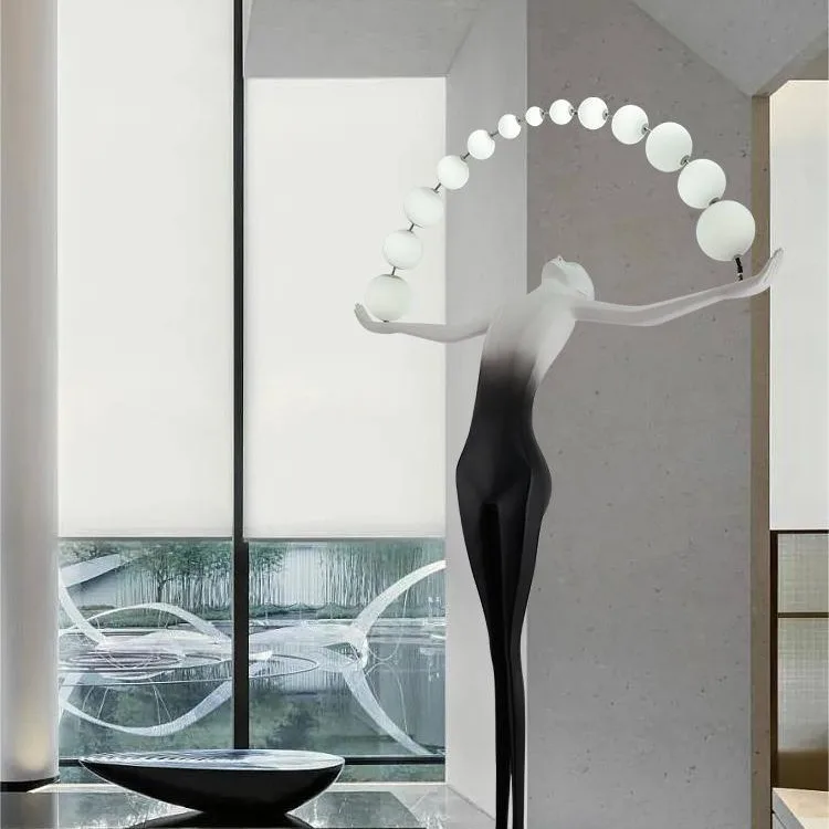 HYS humanoid art sculpture ornament home living room decoration floor lamp abstract figure hotel entrance light luxury ornament