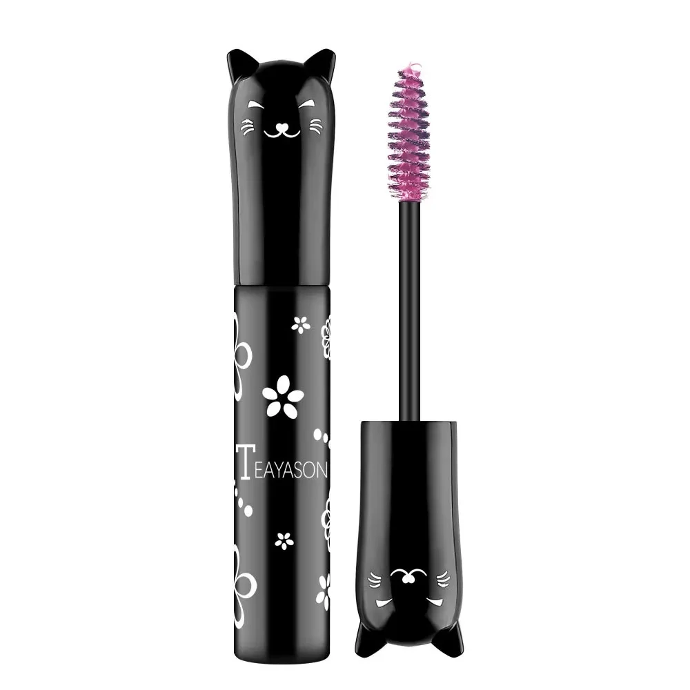 Dunne Borstelkop Kleur Mascara Vrouwen Waterdichte Vezel Lange Roll Up Waterdichte Niet-Bloeiende Mascara Vrouwen Cosmetica