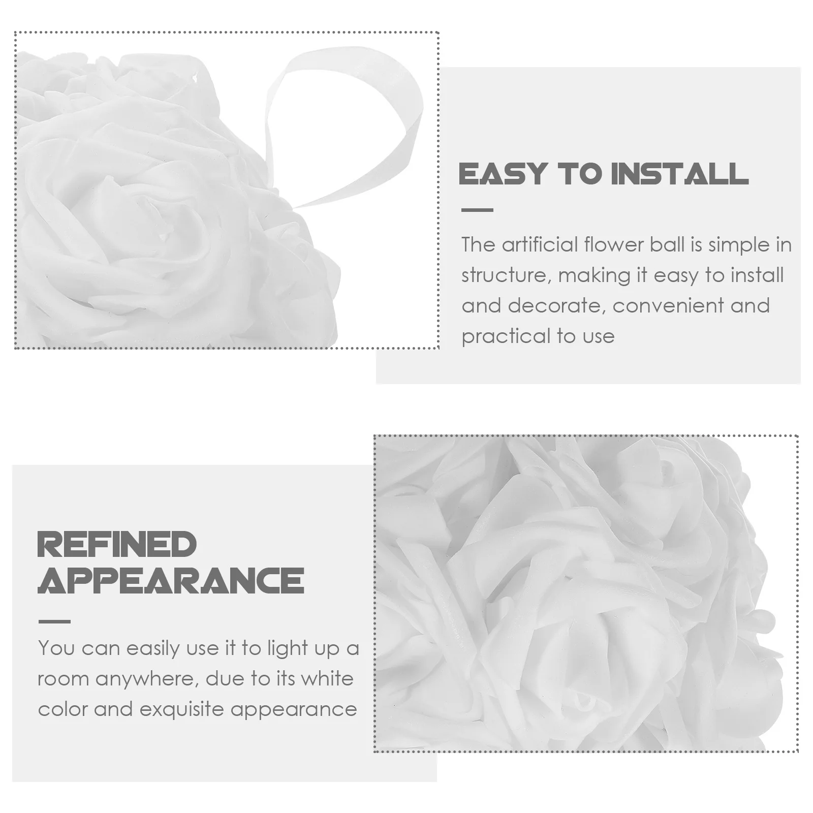 

Rose Flower Ball Artificial Hanging Ornament for Wedding Party Decorations Home Festival Wall Door Decoration Floral Centerpiece