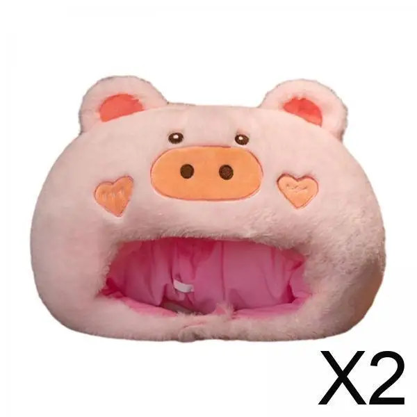 

Plush Animal Hat Pink Pig Headcover Breathable Costume Headdress for Party Cosplay Halloween Event