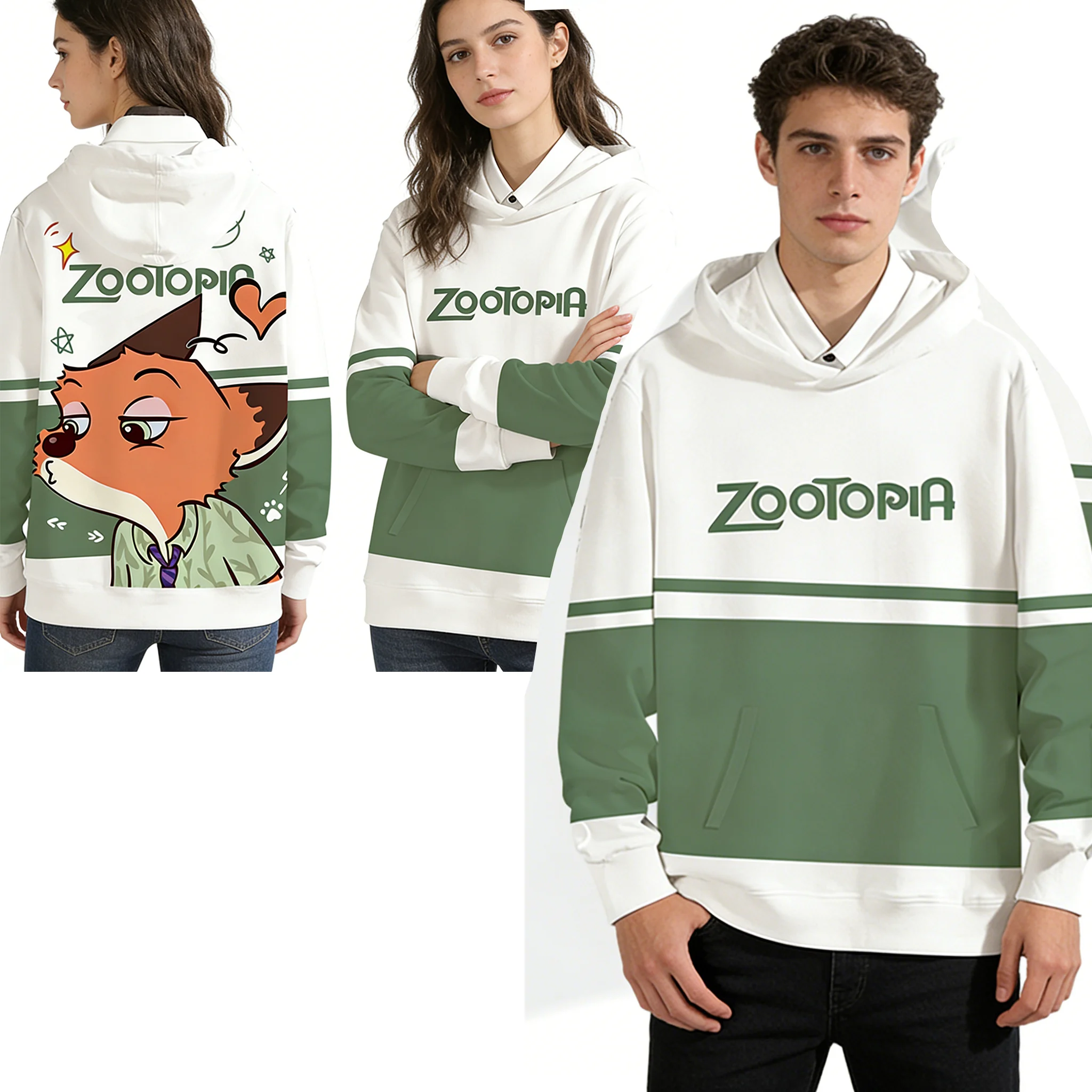 

Zootopia 2 Judy & Nick Print Hoodie, Family Matching Outfits, Couples Parents Kids Unisex Autumn Winter Casual Sweatshirts