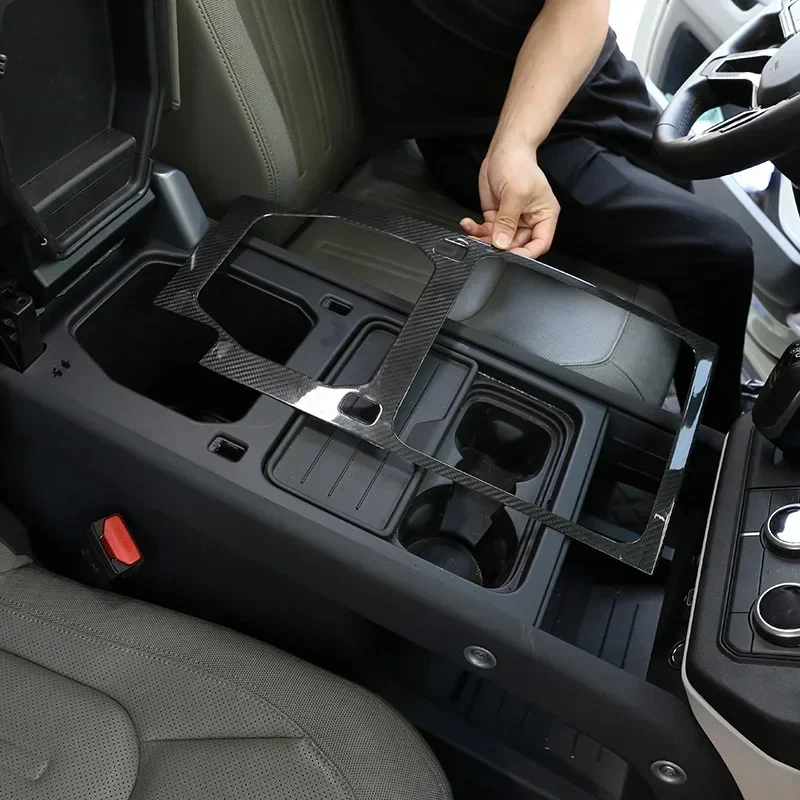 

For Land Rover Defender 90 110 130 2020-2024 Real Carbon Fibe Car Central Armrest Box Storage Box Panel Cover Car Accessories