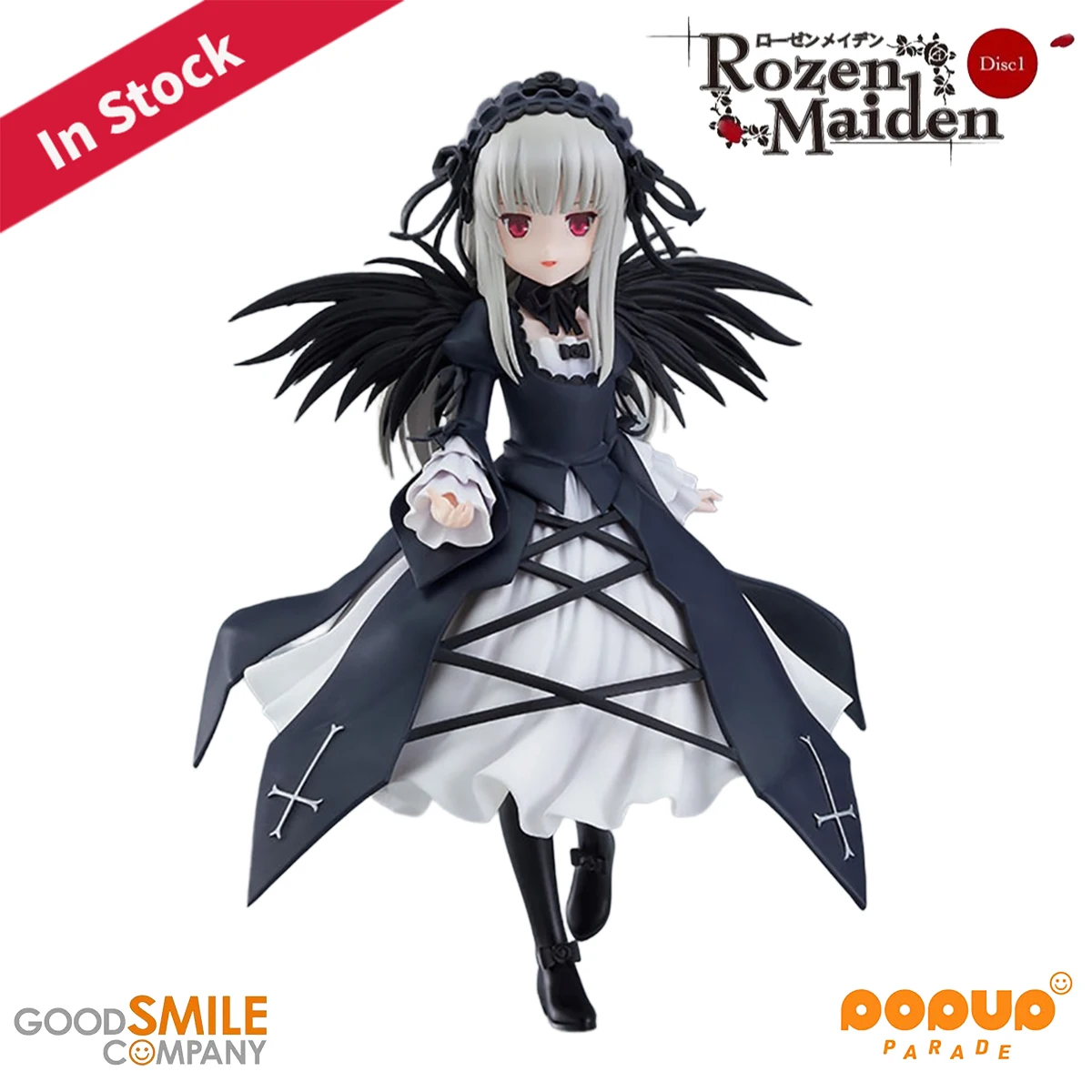 

Original Genuine Good Smile Company Prepainted Pop Up Parade Rozen Maiden Suigintou H=150mm Anime Character Figure Decoration