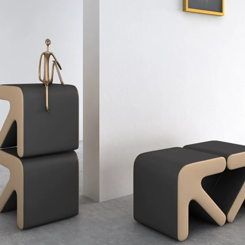 Shoe changing home door shoe stool, living room sofa fitting room small stool light luxury high sense