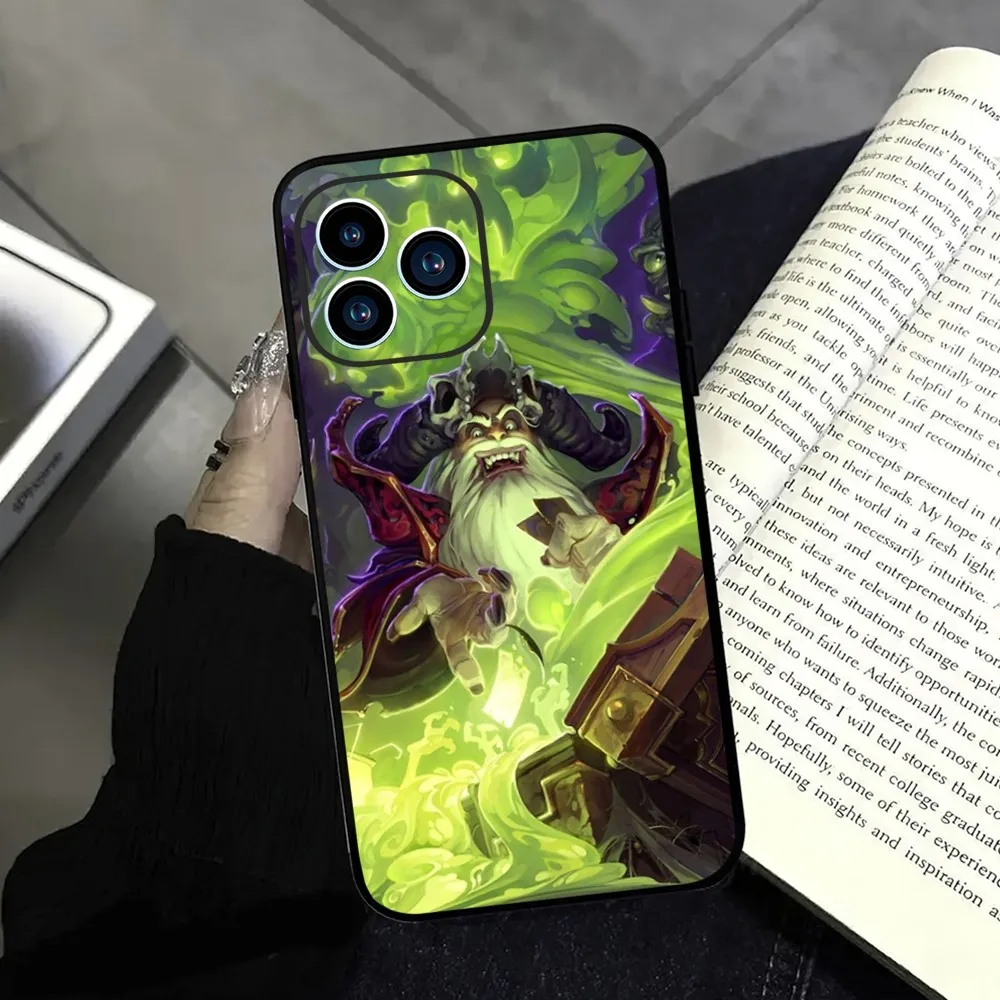 Game H-Hearthstone Heroes of Warcrafts Phone Case For iphone13 12 11 14 15 Pro Max XS Max XR X 14 15Plus Black Soft  Cover