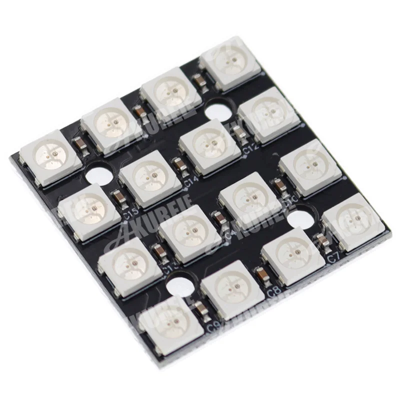Anel de led rgb sde 1bit, 8/12/16/24bit, colorido, com placa redonda embutida, painel de lâmpada, controlador integrado para du