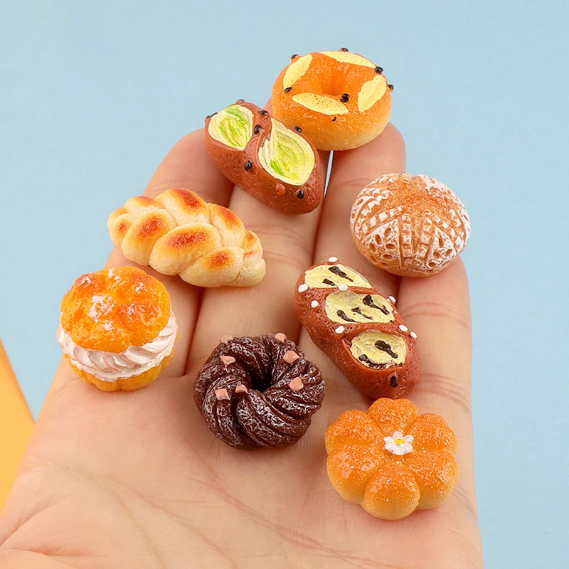 Dollhouse Pretend Play Brinquedos, Simulação Pão, Conjunto de Sobremesa, Mini Cozinha, Acessórios Alimentares, Bonecas House Decor, 1:12, 5Pcs