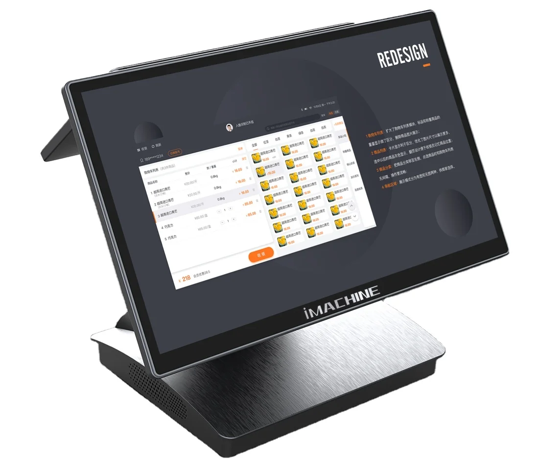 

15.6-Inch All-in-One Touchscreen POS System Desktop Terminal for Restaurants Android & Windows Compatible