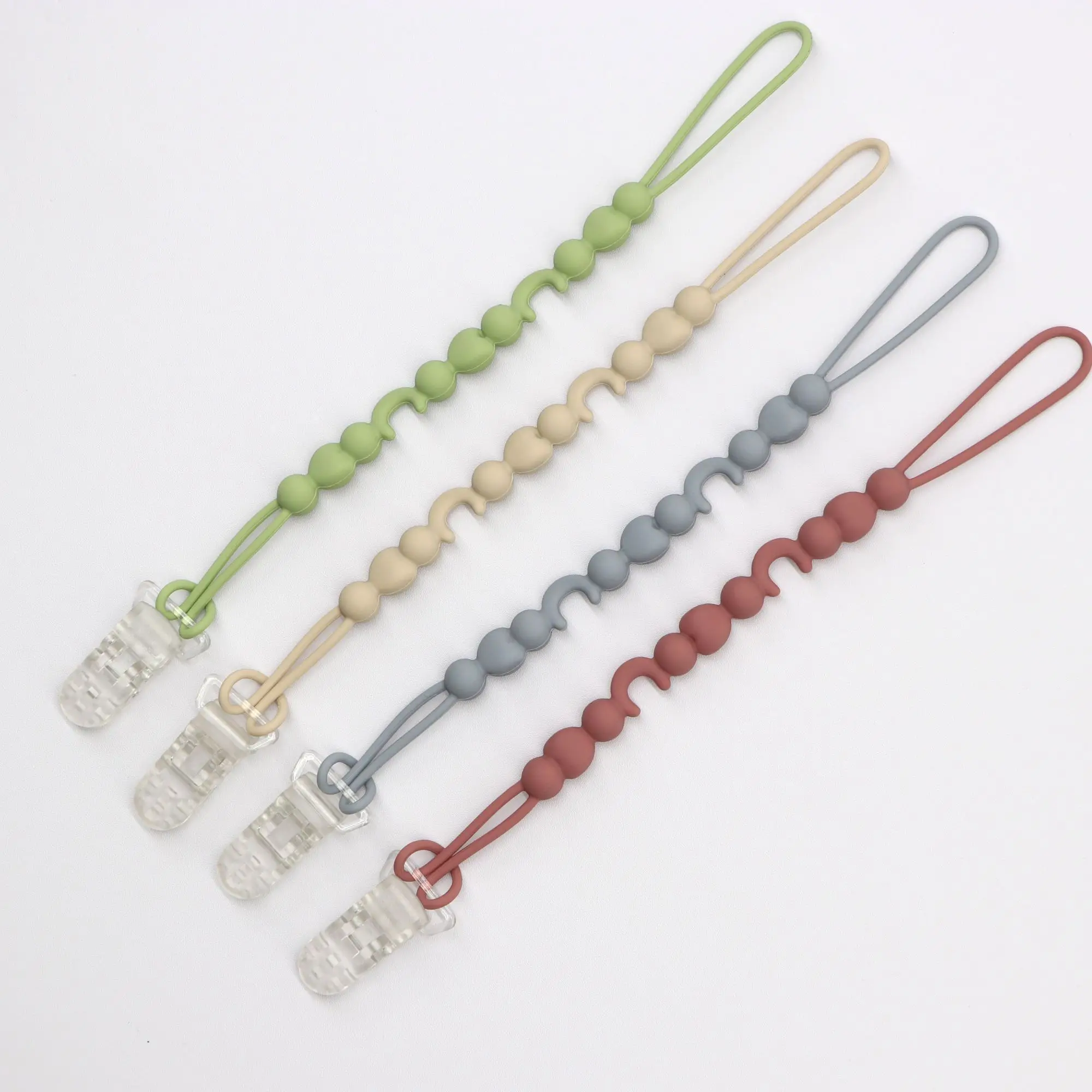 4-pack Baby Pacifier Chain with 4 Clips, Baby Pacifier Anti-fall Chain, Retractable Toy Chain, Baby Toys