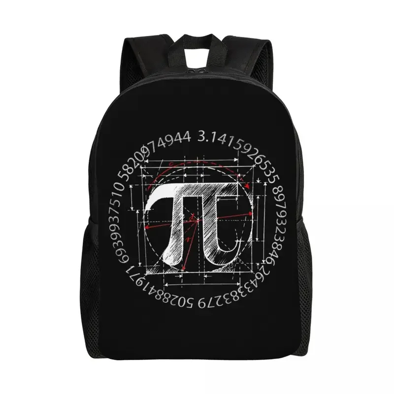 Pi Symbol Line Drawing Backpacks for Men Women School College Student Bookbag Fits 15 Inch Laptop Math Science Bags