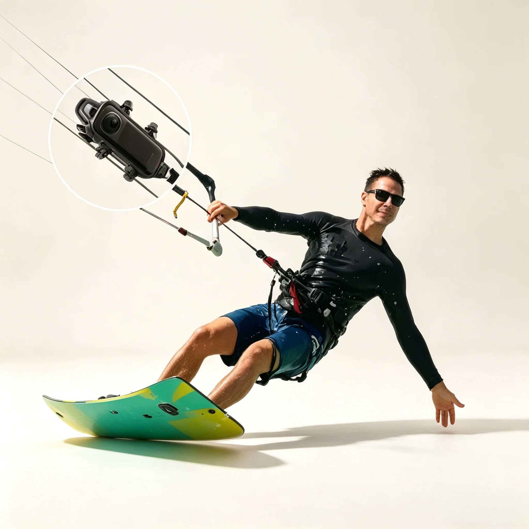 Tow Rope Mount, For Insta360 X5, Water Sports Invisible Surfing Mount, Suitable for Kitesurf Wake Surf, Fits 1-8mm Rope