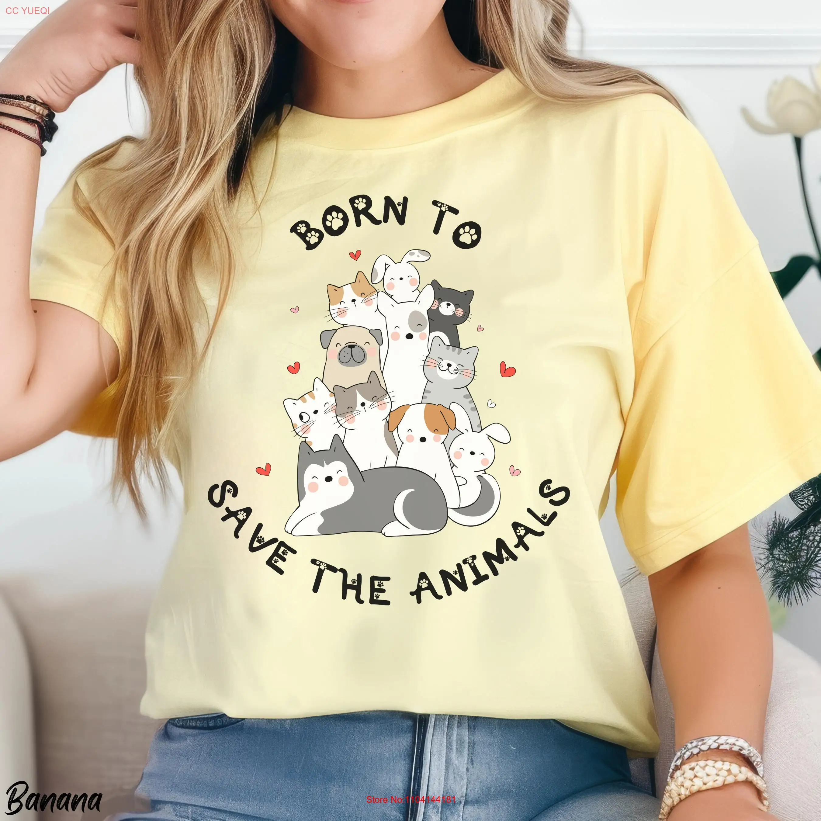 

Ветеринарная футболка Born to Save the Animals Comfort Colors Vet for Tech с длинными или короткими рукавами