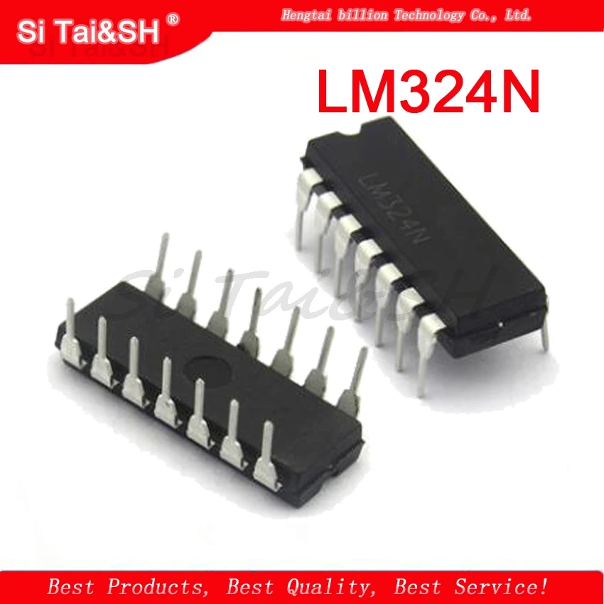 10PCS LM324N DIP14 LM324Black พลาสติกป้องกันสําหรับ DIP-14 ใหม่และต้นฉบับ