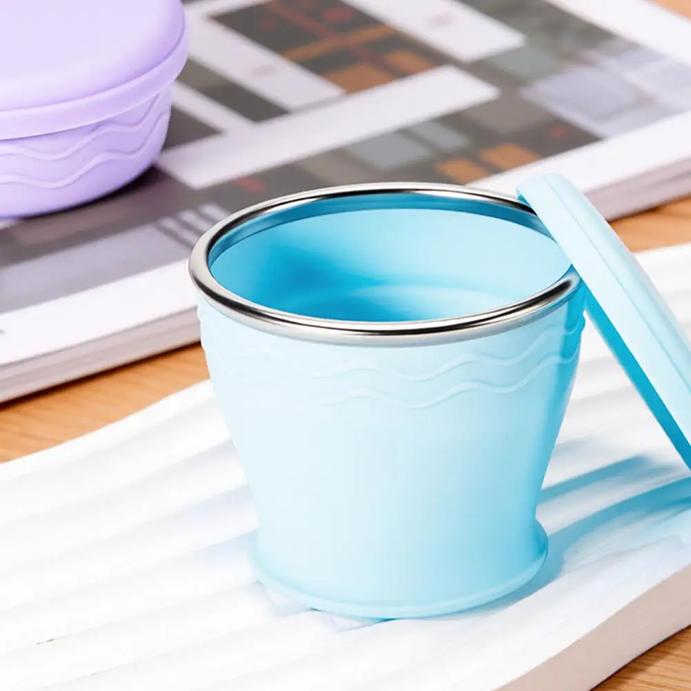 Foldable Water Cup, Silicone Foldable Travel Cup, Silicone Foldable Camping Cup With Lid Suitable For Travel, Camping