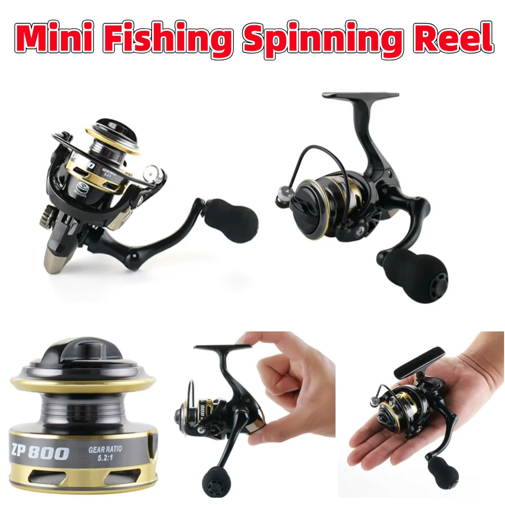 Lightweight Spinning Reel ZP 500/800 Series Small Fishing Reel Gear Ratio 5.2:1 Metal Fishing Spinning Wheel for Carp Fishing