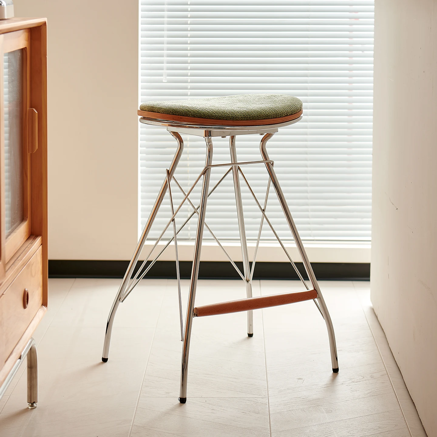 

Household stool light luxury high sense soft bag designer high stool 60cm high chair antique bar chair