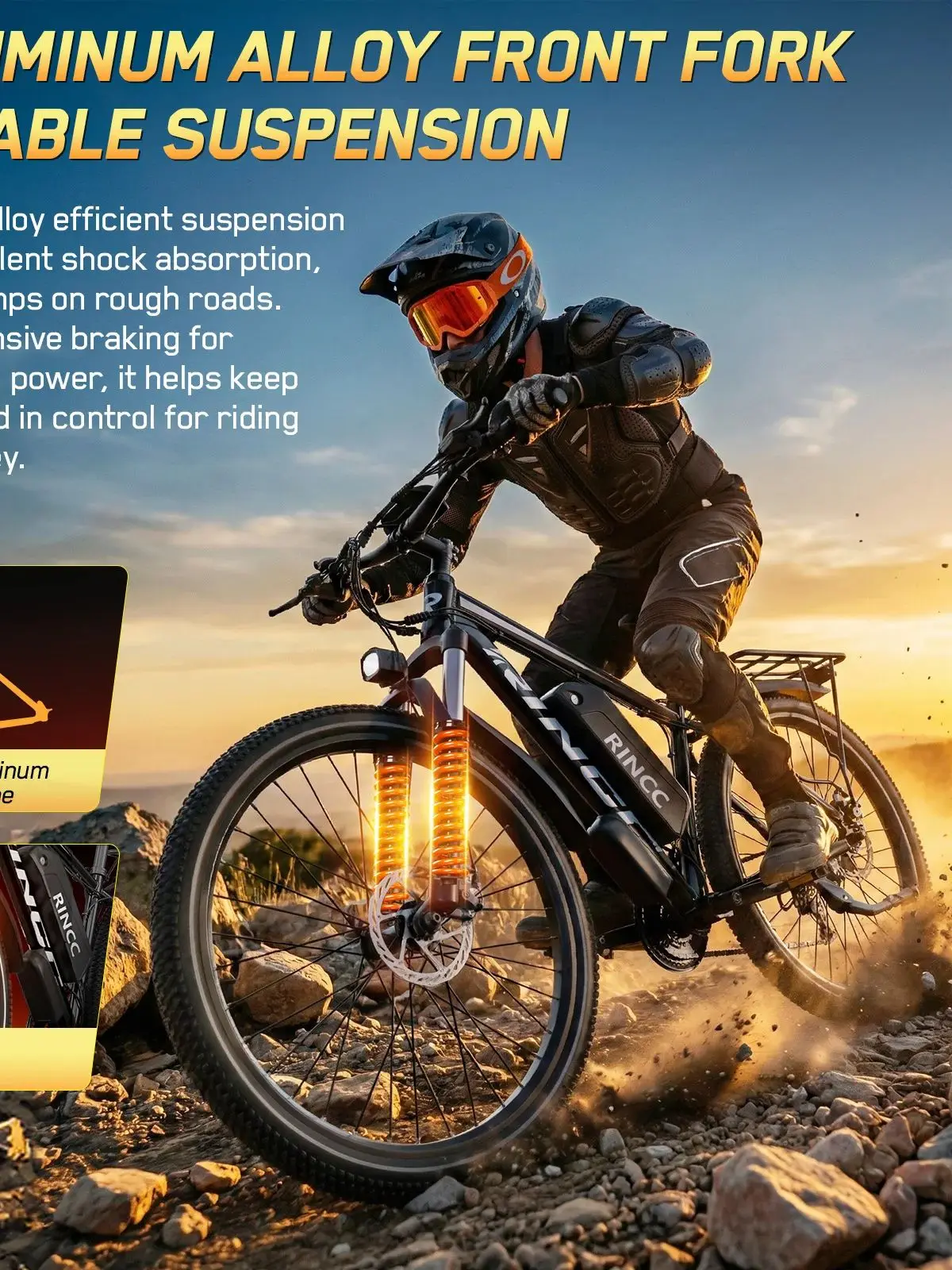 Rincc RN50 E-bike 48V15Ah uitneembare accu 750W motor 29 inch banden elektrische fiets voor volwassenen, stadsfiets, mountainbike - afbeelding 2