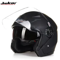 Capacete elétrico de motocicleta, meia capacete de corrida dupla face em quatro estações, meio capacete de motocicleta