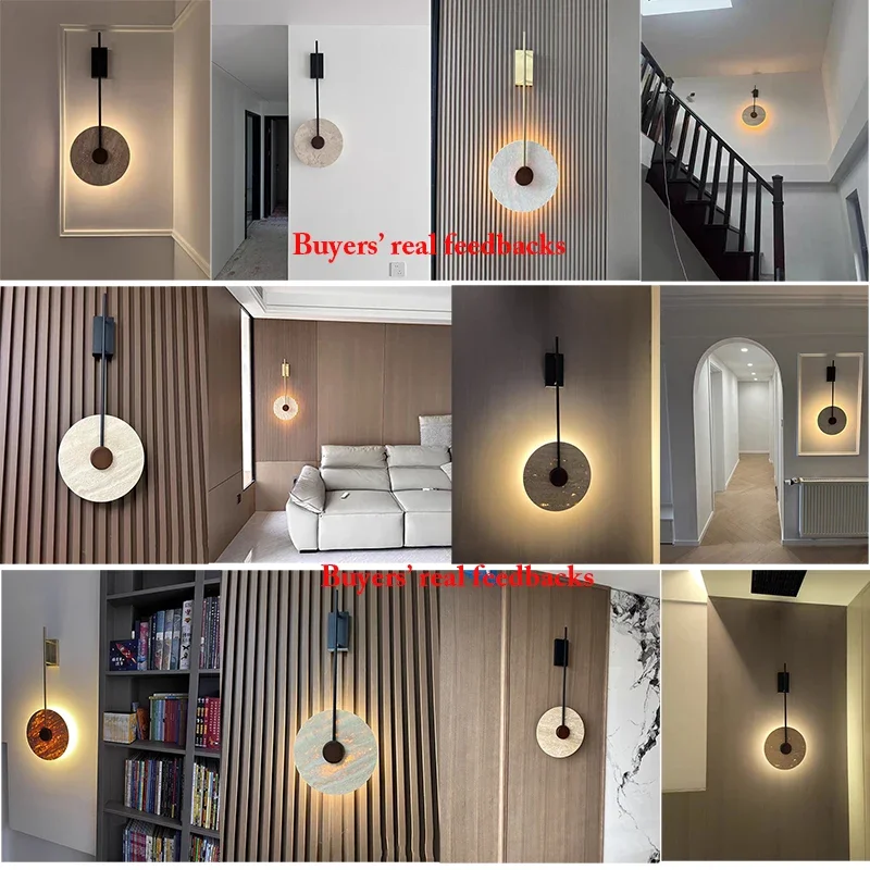 Retro LED Stone Wall Light Suitable Bedrooms Study Rooms Tea Room Stairwell Lighting Fixture Indoor Lighting Glossy Creativity