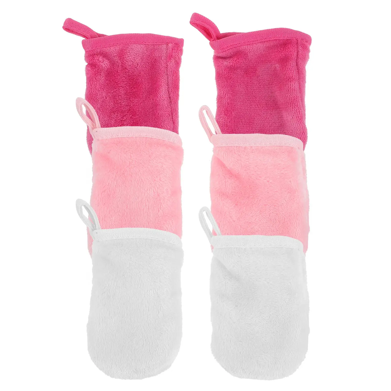 Gants démaquillants nettoyants, 6 pièces, matériau doux de qualité supérieure, outils de beauté du visage, mitaines exfoliantes, conception suspendue hygiénique