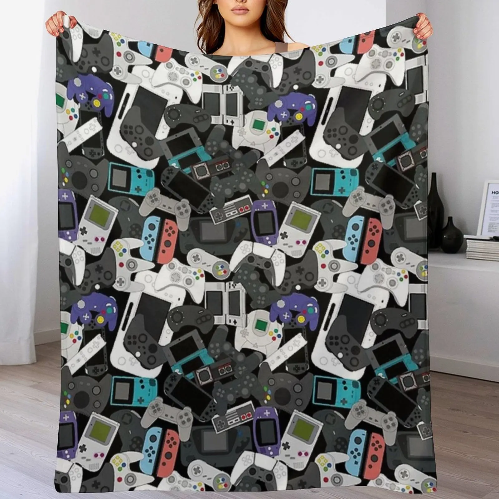 

GAMER CONTROLLER ALL Throw Blanket Decorative Sofa Furrys Soft Beds Blankets