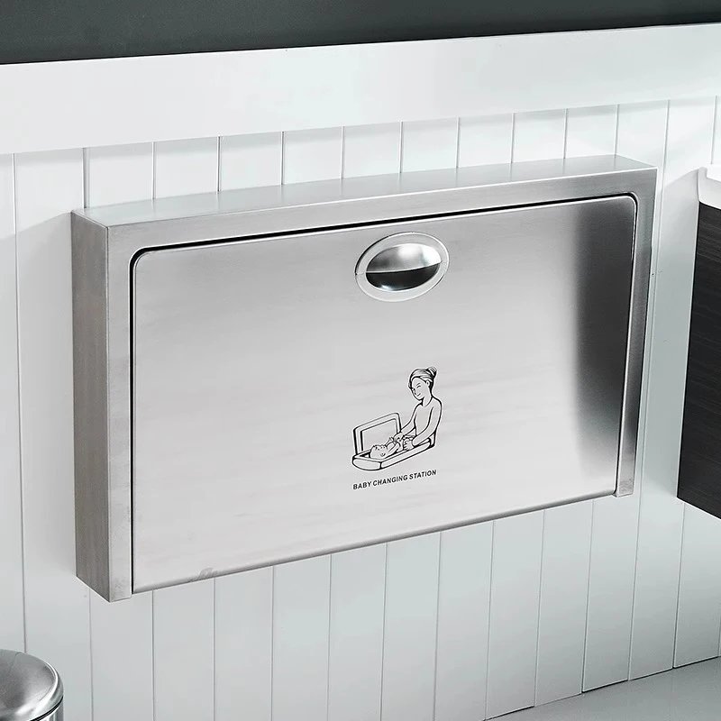 

Стол для кормления ребенка в ванной комнате, настенный стол для кормления из нержавеющей стали, перфорированная кровать для пеленания подгузников в комнате для матери и ребенка