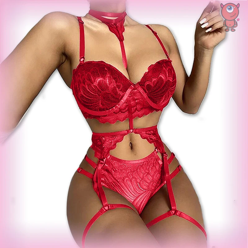 Naughty Devil Sexi Babydoll reggiseno di pizzo Panty Set prospettiva sesso costumi erotici Lingerie Set biancheria intima vestito porno Lingerie Sexy