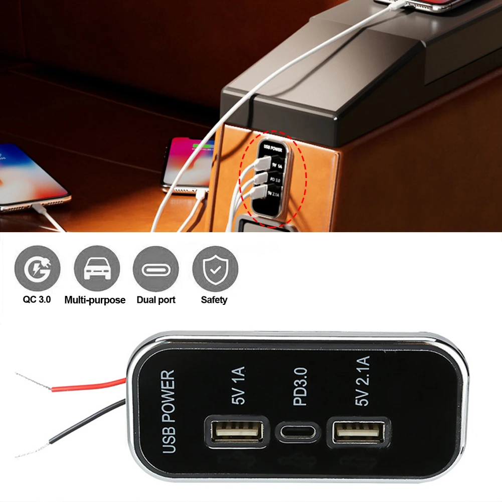 

Зарядное устройство USB Type-C для автомобиля и мотоцикла, 12 В/24 В