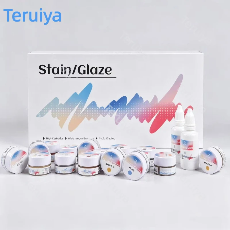 4g Dental Stain & Glaze Paste Kit, Zirconia All Ceramic Denture External Coloring Glaze, Dental Laboratory Consumables