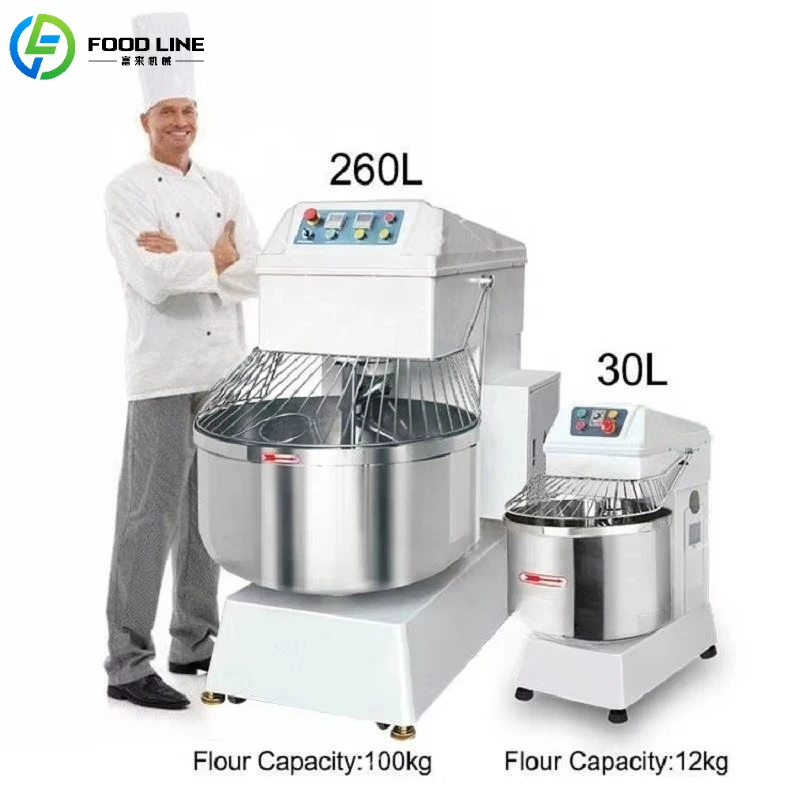 

Промышленный спиральный тестомес из нержавеющей стали на 50 кг, высокоэффективный, для пекарен