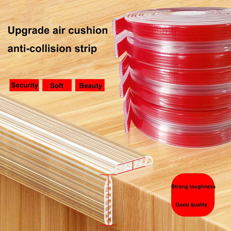 Transparent PVC Baby Protection Air Cushion Anti-collision Strip With Double-Sided Tape Infant Safety Table Corner Protection