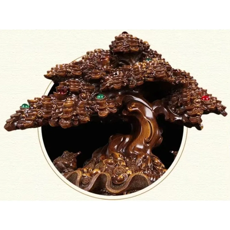 Chinese Style Lucky Wealth Tree Resin  Ornaments Crafts Home Living Room Study Desk Housewarming Statue Ornaments Gifts