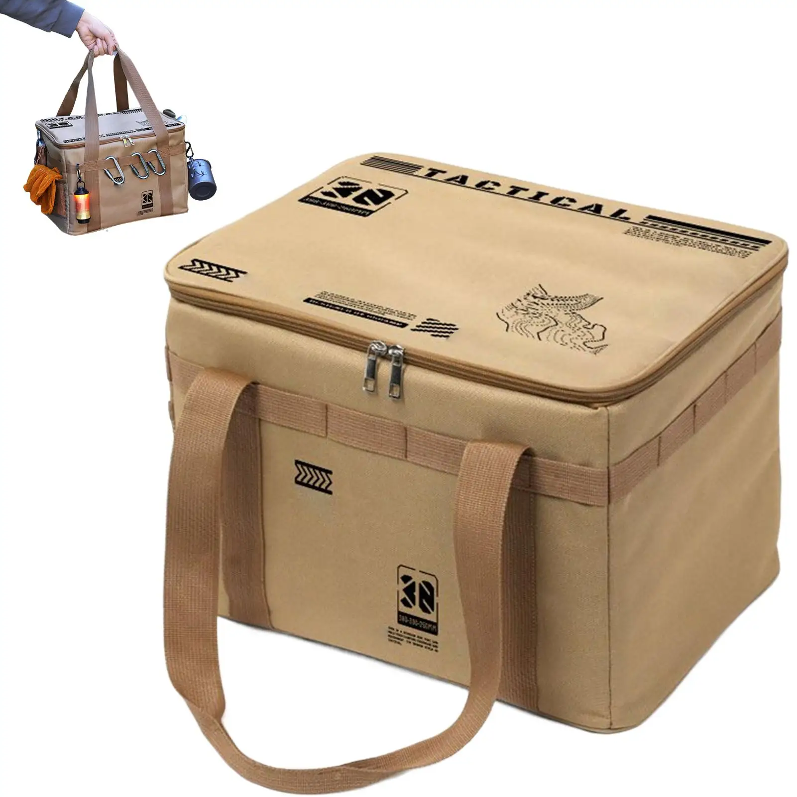 

Ящик для хранения кемпинга, 30 л, мягкий ящик для хранения посуды и кухонных принадлежностей, складная сумка-органайзер для плиты, горшков, мисок, туристического снаряжения