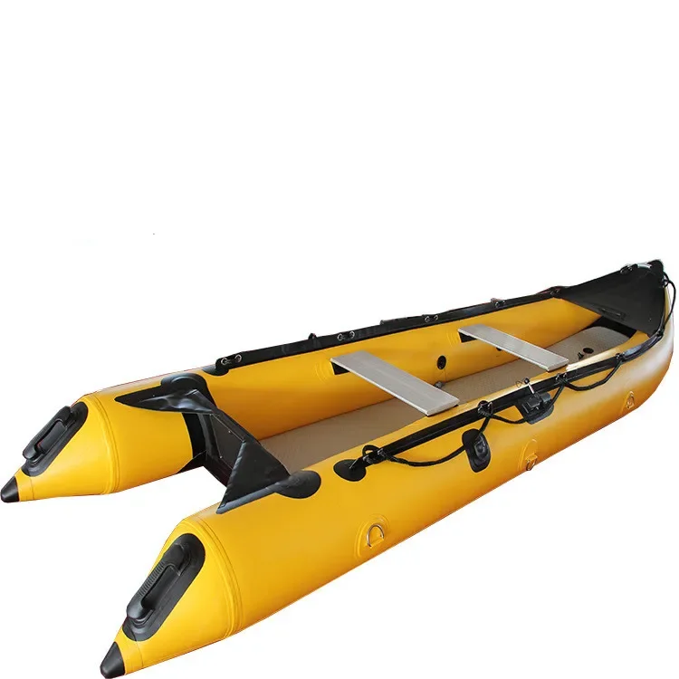 Cheap 4.2m 14ft 3 persons inflatable fishing canoe kayak kaboat