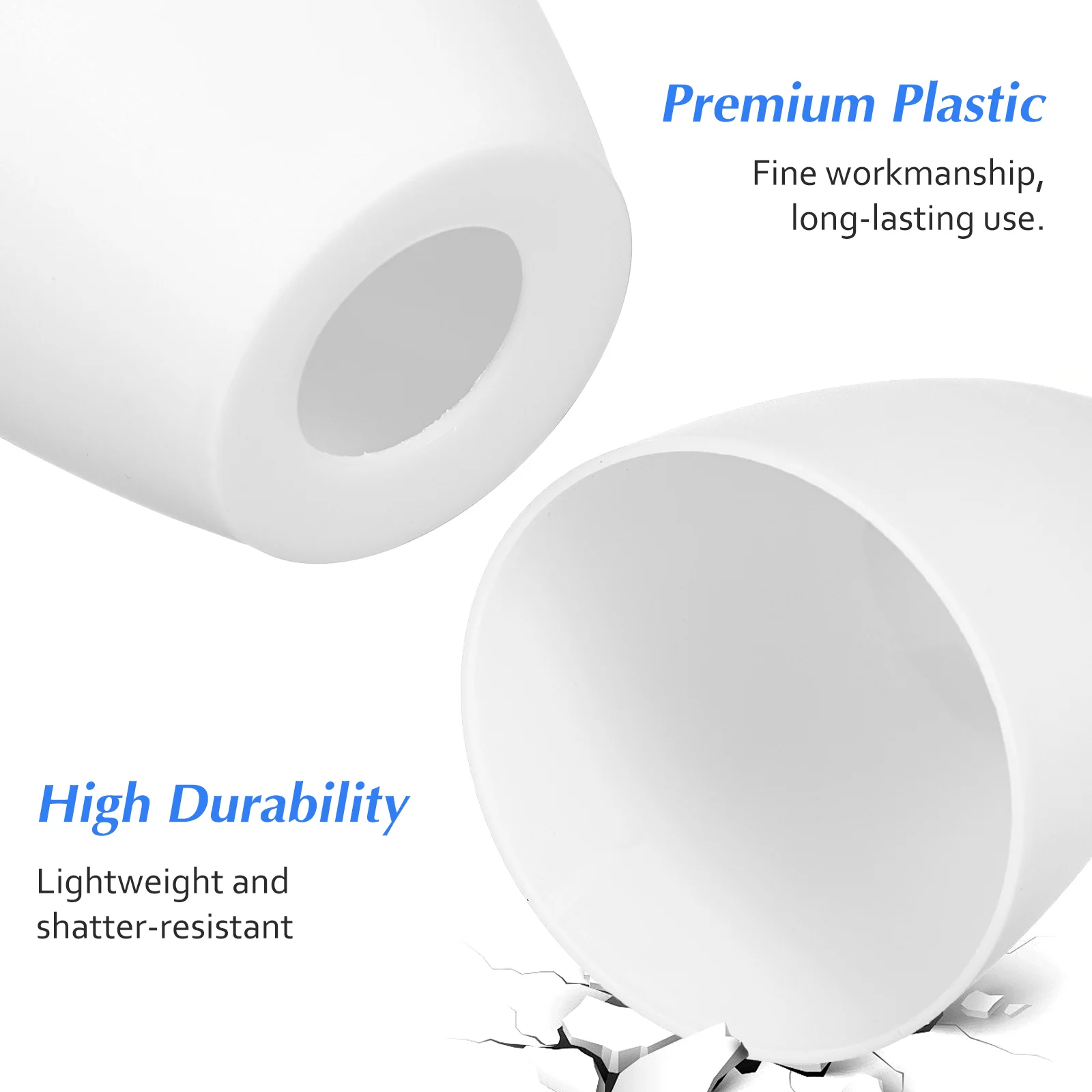 

2pcs Plastic Lampshade Opaque White 30mm E14 Home Hotel Living Room Study Desk Lamp Light Shade Cover Square Round Small