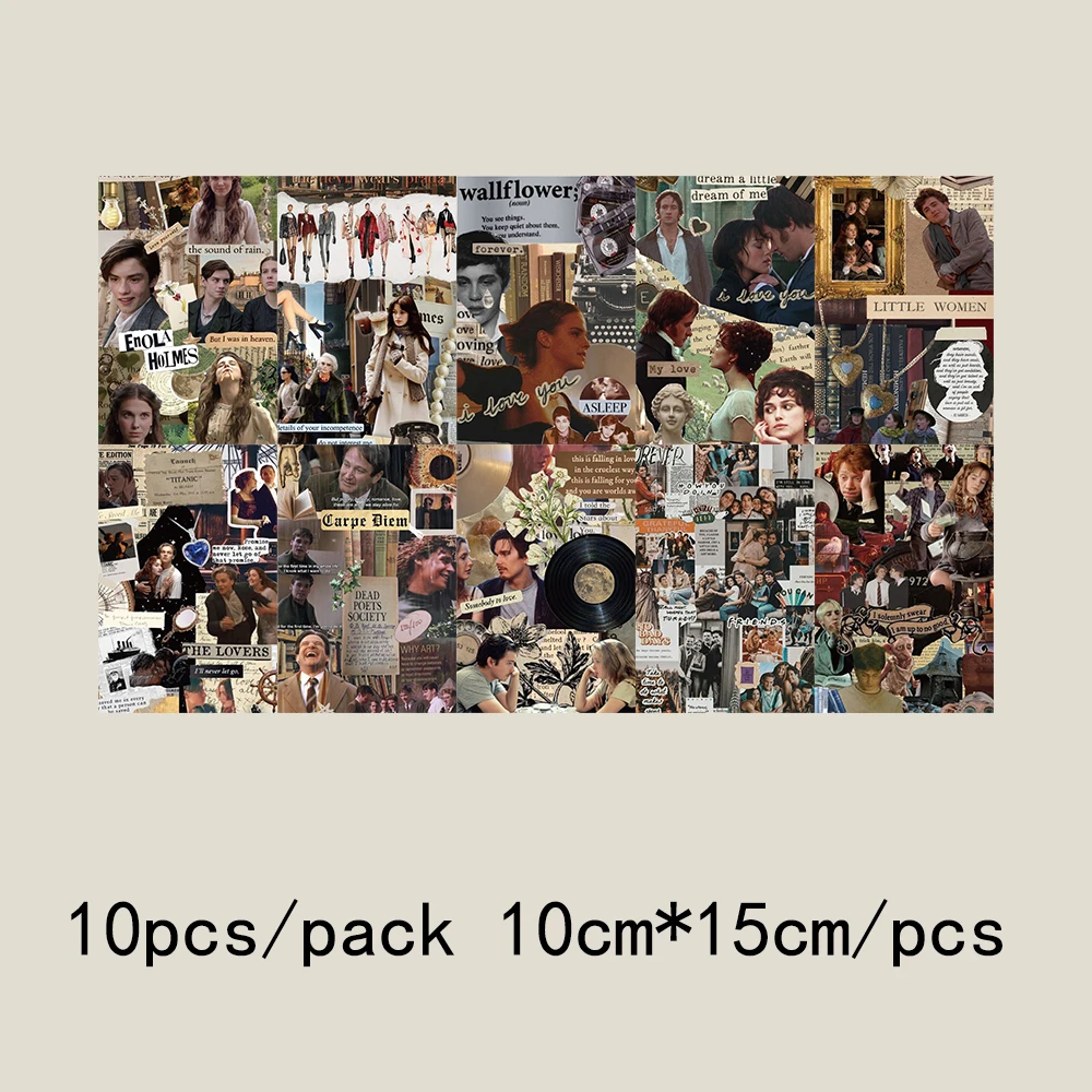 10Pcs Movie Posters postcards Cute Photo Props Background Wall Decorative Card Greeting Cards Message Cards