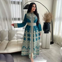 Ramadan Eid Print Jalabiya Muslim Women Zipper Long Dress Robe Dubai Abaya Turkey Kaftan Ethnic Islam Clothing Caftan Vestidos