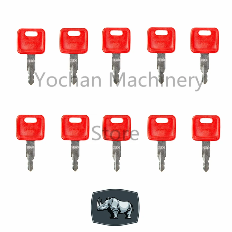 

10 Pcs AT194969 AT147803 H800 Ignition Key fits For John Deere Case Hitachi New Holland Excavator