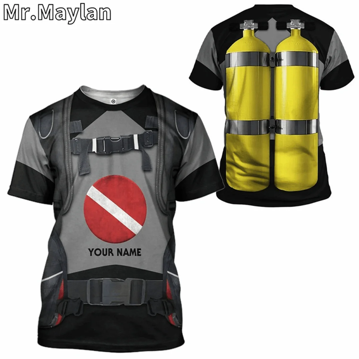 CUSTOM SCUBA DIVING COSTUME COSPLAY 3D T-shirts for Men/women Casual Streetwear Tshirt Oversized 5XL 6XL Boys Gift Clothes P-088