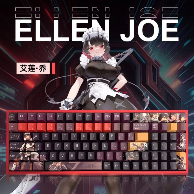 MiFuny Anime Keycaps ELLEN JOE 139/87Key PBT Keycap Cherry Profile Key Caps for Zenless Zone Zero Custom Keyboard Game Accessory