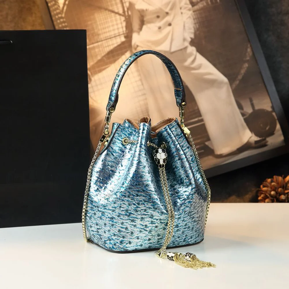 

Advanced Snake Patterned Water Bucket Bag For Women Stylish 2025 Spring New Style Hand-held Crossbody Underarm Small Bag