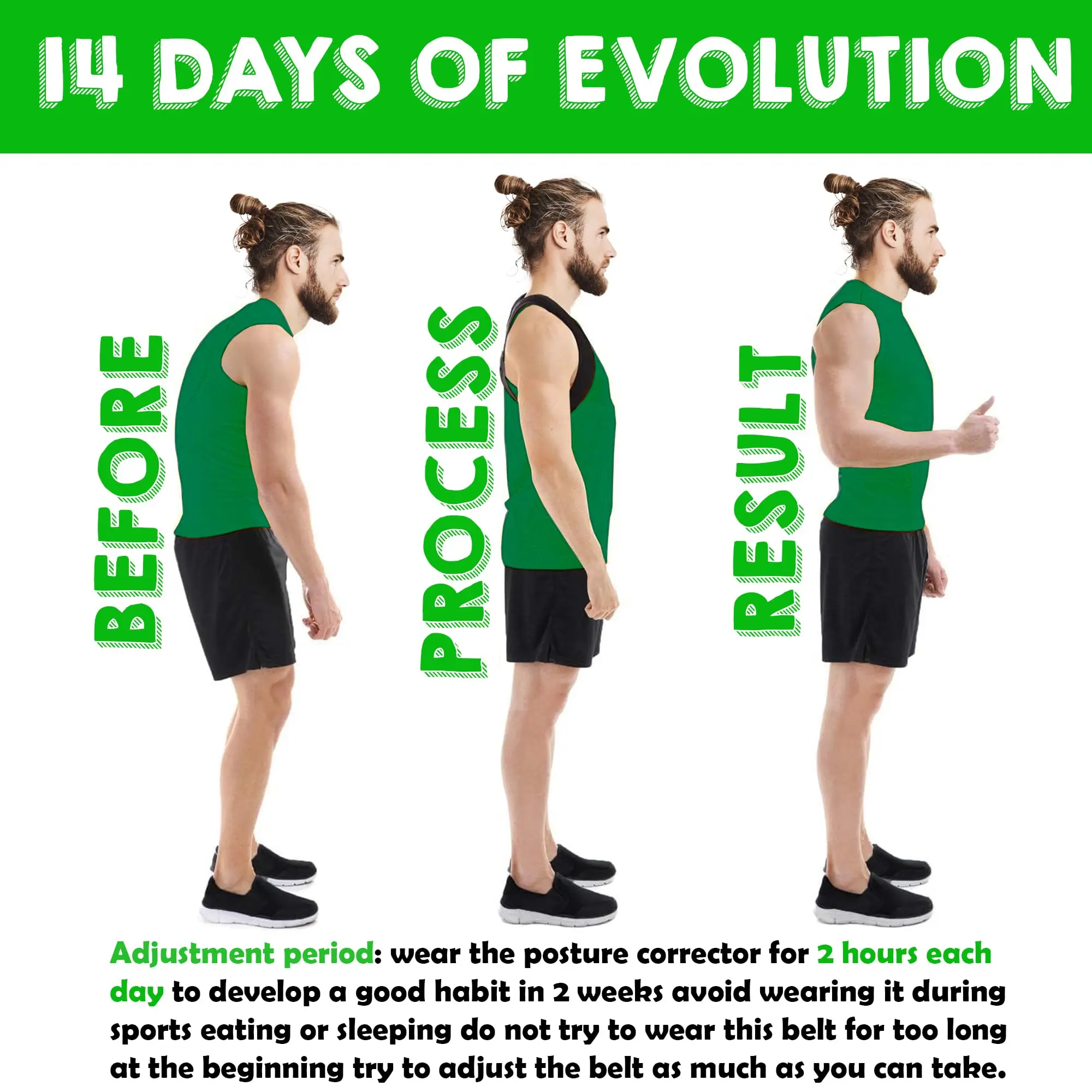 حزام تصحيحي مضاد للكامل، حزام تصحيحي للجلوس، حزام تصحيحي للظهر #6