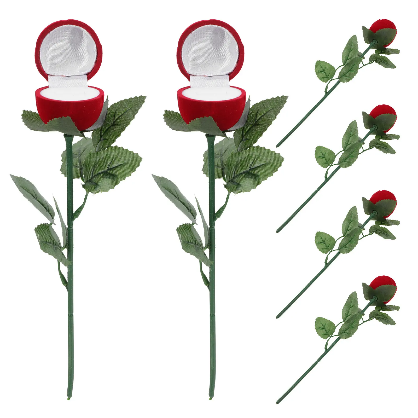 

6 шт. элегантных коробочек для колец с красными розами, идеально подходят для предложения руки и сердца, свадьбы, годовщины, Дня святого Валентина, подарочная упаковка для ювелирных изделий