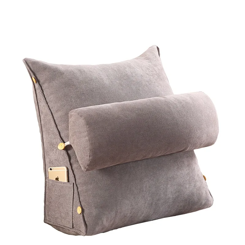 

Cushion Bedhead Triangle Cushion Disassembly Wash Solid Color Soft Bag Sofa Backrest Waist Pillow Large Backrest Tatami Cushion