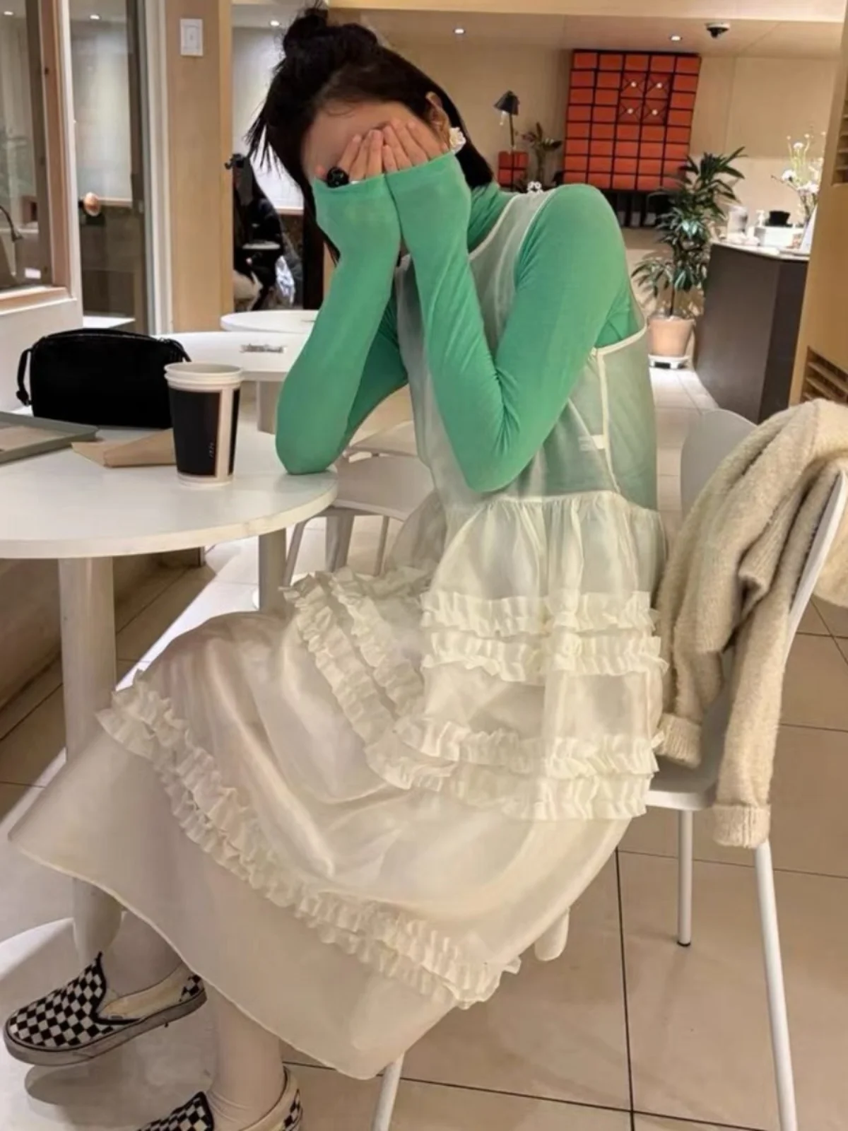 Vestido romántico de ma con adornos para las orejas, estilo de primavera para mujer, elegancia para público pequeño, dise...
