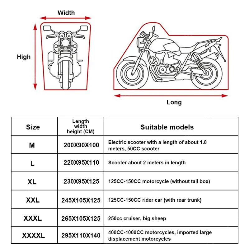 Waterproof Motorcycle Cover For DUCATI DIAVEL 2011-2015 XDiavel S Diavel 1260 1200 Outdoor Protection Against Rain Dust Debris