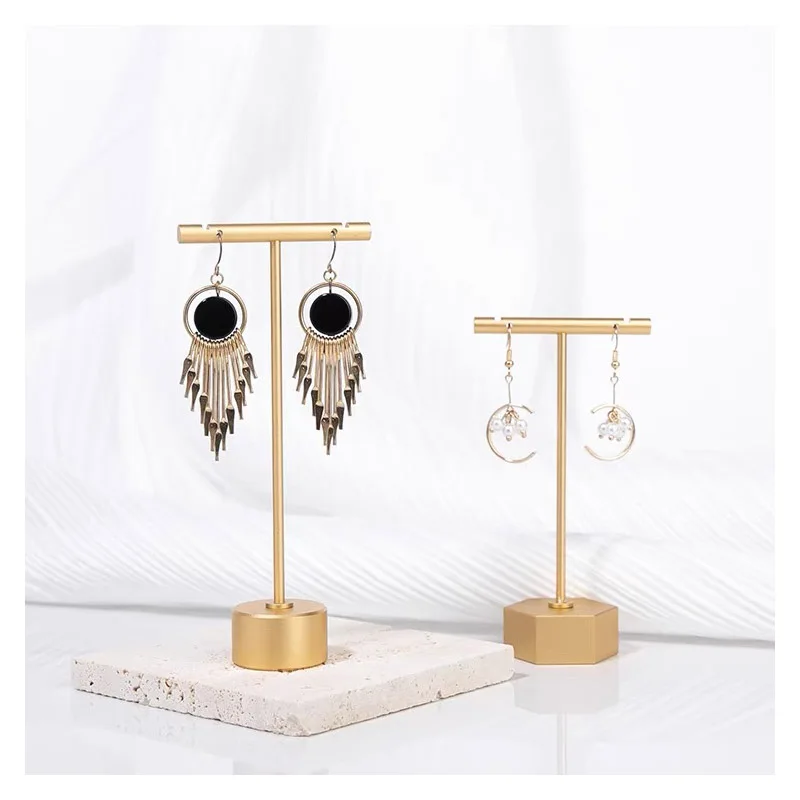 

T-Bar Earrings Display Stand Metal Earring Holder Metal Ear Stud Necklace Organizer Ear Stud Hanging Storage Shelf