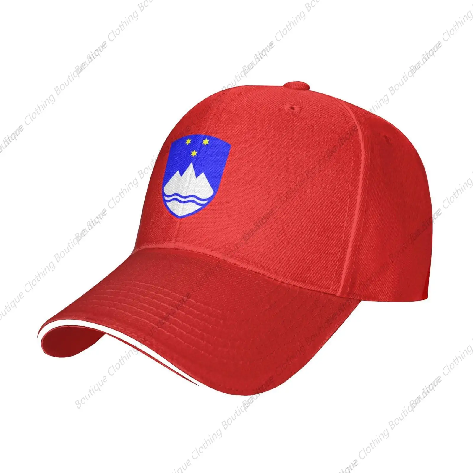 Slovenia National Emblem Hat Support Slovenia Coat of Arms Baseball Cap Slovenian Hat for Women Men Adjustable Hat Red