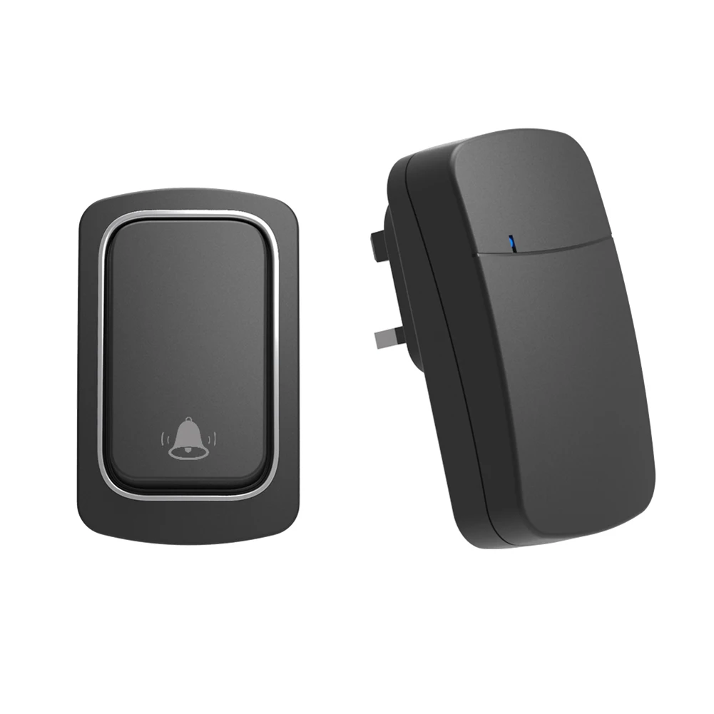 جرس باب صغير مقاوم للماء مع 38 نغمة جرس باب خارجي لا يتطلب بطارية حجم عالٍ للأمن المنزلي قابس الاتحاد الأوروبي/المملكة المتحدة/الولايات المتحدة